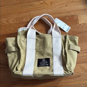 NWT! BDG Tan and White Duffel Bag with Relaxed Design